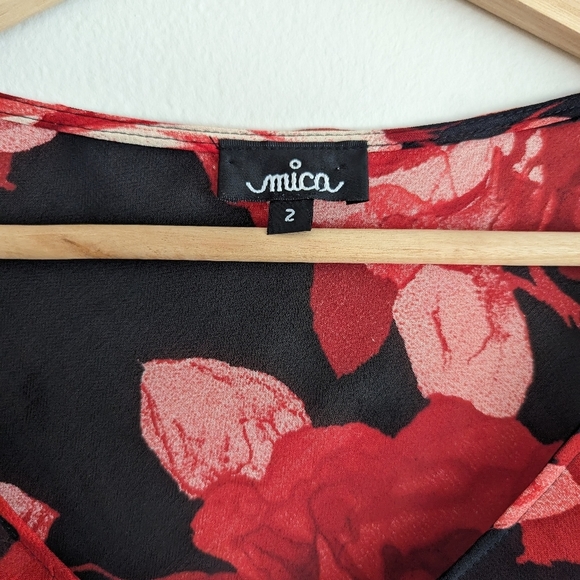 Vintage Mesh Floral Asymmetrical Midi Dress - Picture 3 of 6